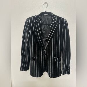 Black and Silver Striped Blazer Giovanni Testi